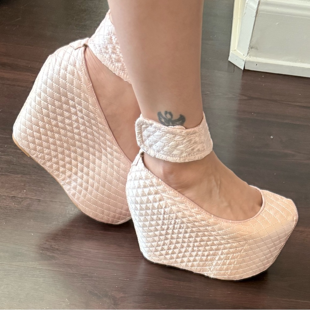 Jeffrey Campbell Quilted Pink Wedges